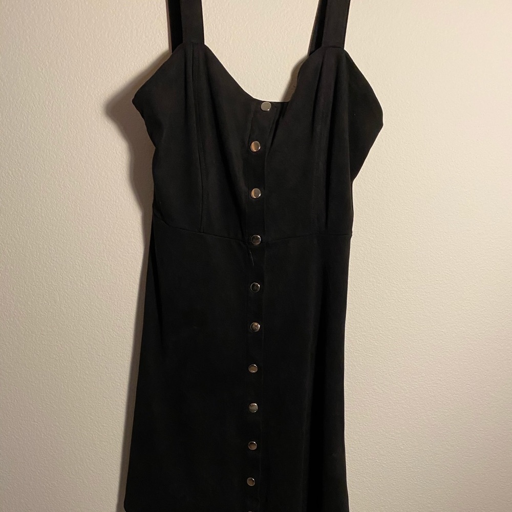 forever 21 button up black suede dress s